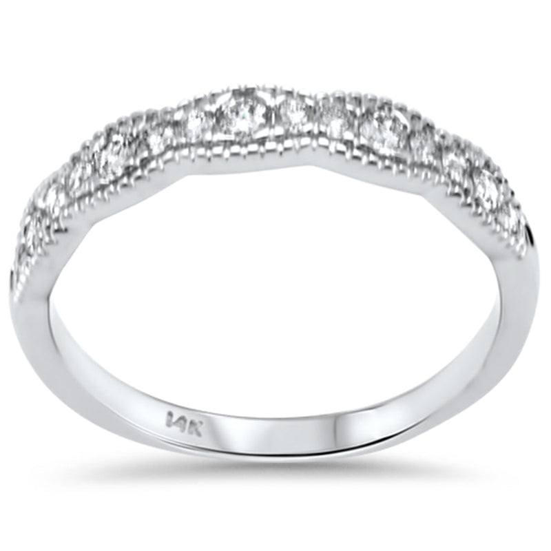 SPECIAL! .33ct G SI 14K White Gold Diamond Bead Style Ring Size 6.5