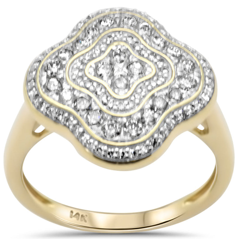 SPECIAL! .75ct G SI 14K Yellow Gold Diamond Clover Ring Size 7