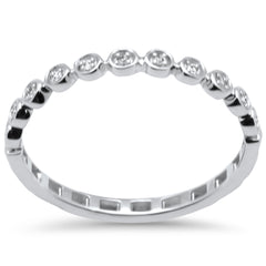 .16ct G SI 14K White Gold Diamond Thin Ladies Ring Size 6.5