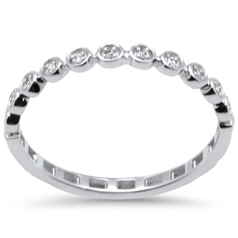 .16ct G SI 14K White Gold Diamond Thin Ladies Ring Size 6.5