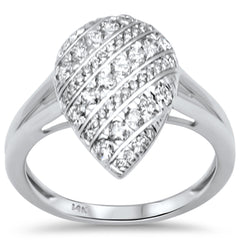 DIAMOND CLOSEOUT!  .13ct G SI 14K White Gold Diamond Pear Shape Ring Size 7