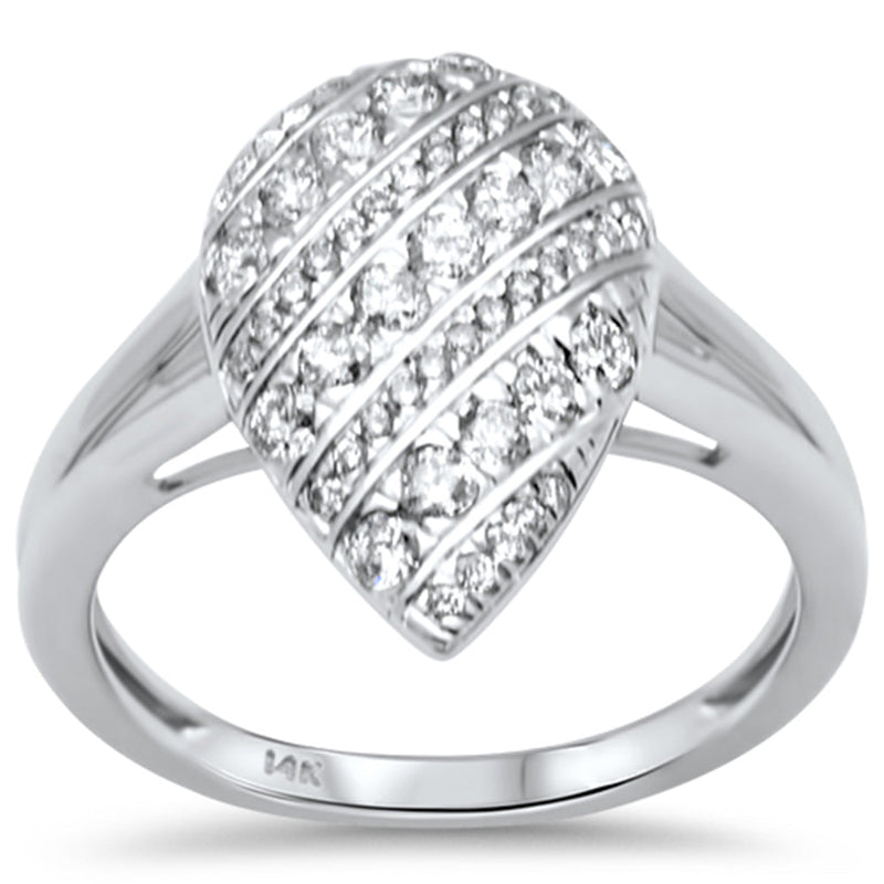 DIAMOND CLOSEOUT!  .13ct G SI 14K White Gold Diamond Pear Shape Ring Size 7