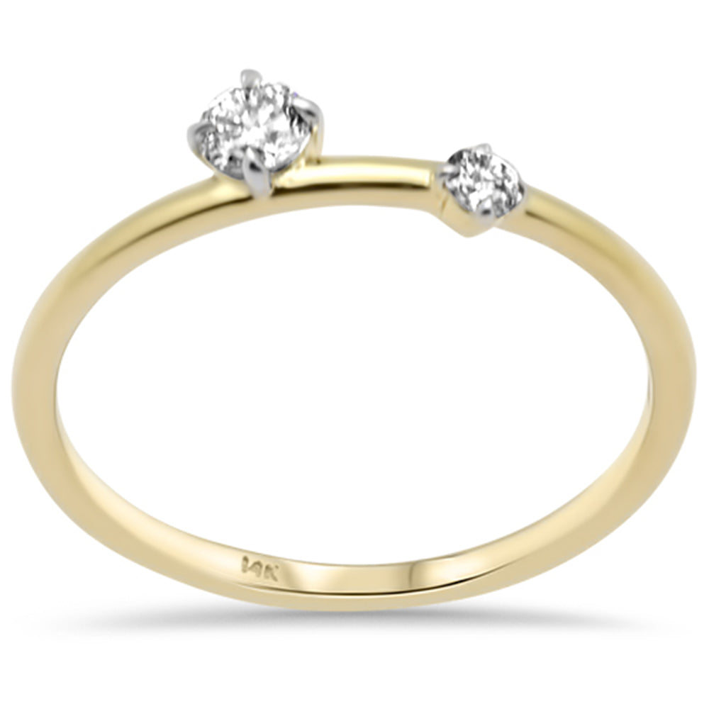 SPECIAL! .22ct G SI 14K Yellow Gold Diamond 2-Stone Ring Size 6.5