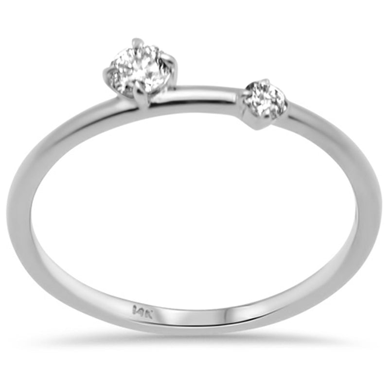 SPECIAL! .22ct G SI 14K White Gold Diamond 2-Stone Ring Size 6.5
