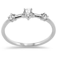 SPECIAL!.28ct G SI 14K White Gold Diamond 3-Stone Ring Size 6.5