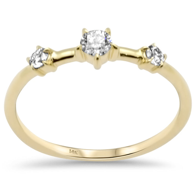 SPECIAL! .26ct G SI 14K Yellow Gold Diamond 3-Stone Ring Size 6.5