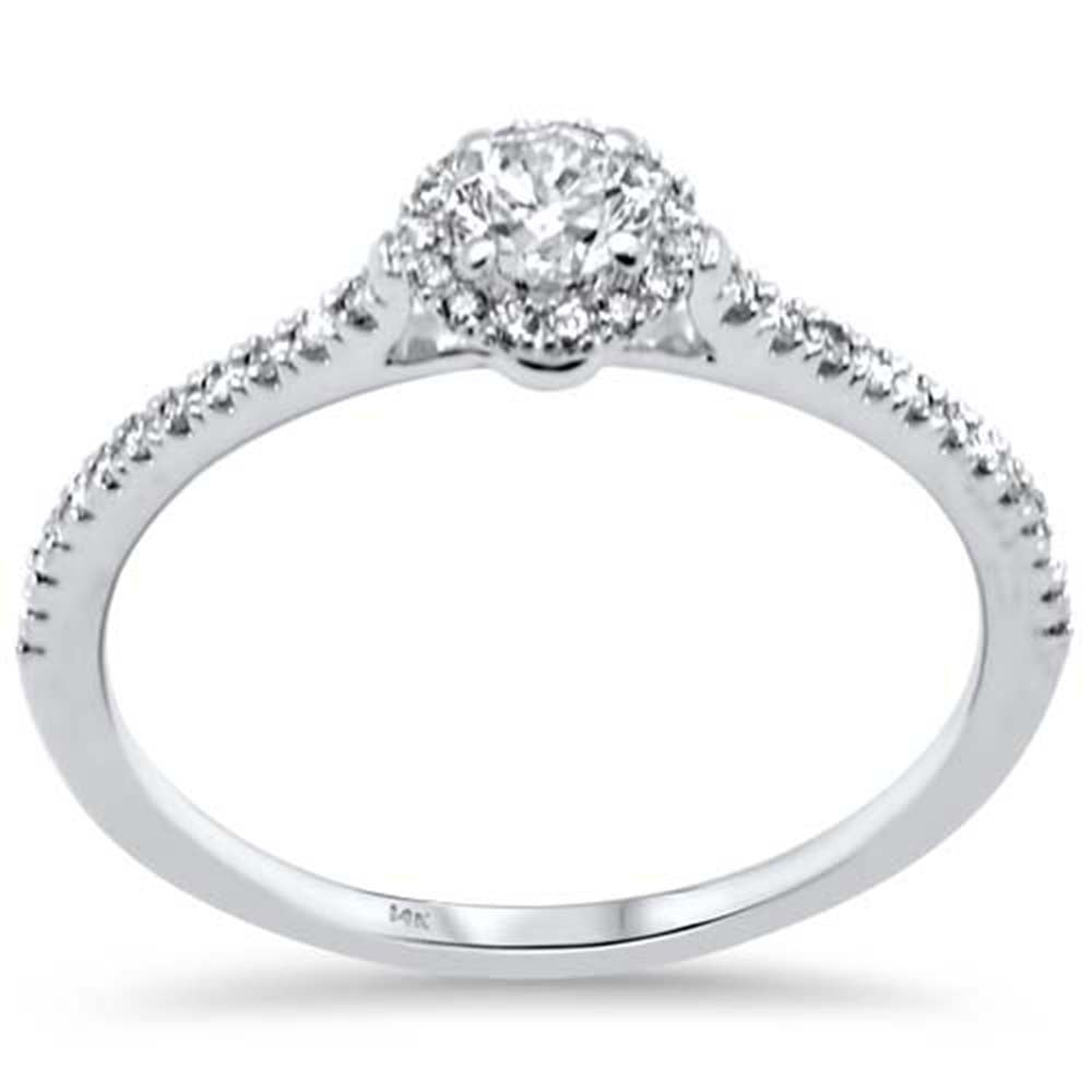 SPECIAL! .39ct G SI 14K White Gold Diamond Round Shape Engagement Ring Size 6.5