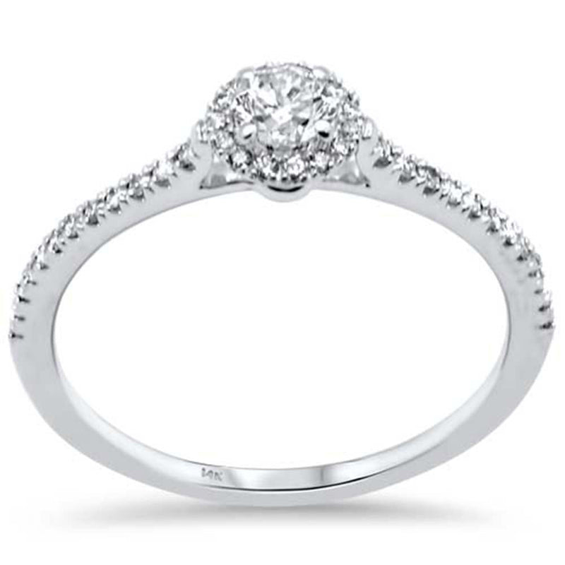 SPECIAL! .39ct G SI 14K White Gold Diamond Round Shape Engagement Ring Size 6.5