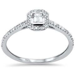SPECIAL! .38ct G SI 14K White Gold Emerald Cut Diamond Solitaire Engagement Ring Size 6.5