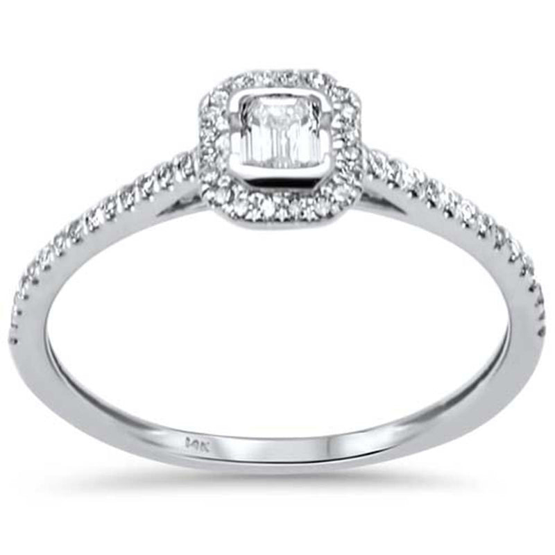 SPECIAL! .38ct G SI 14K White Gold Emerald Cut Diamond Solitaire Engagement Ring Size 6.5