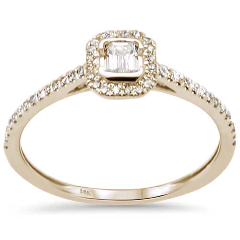 SPECIAL!.37ct G SI 14K Yellow Gold Emerald Cut Diamond Solitaire Engagement Ring Size 6.5