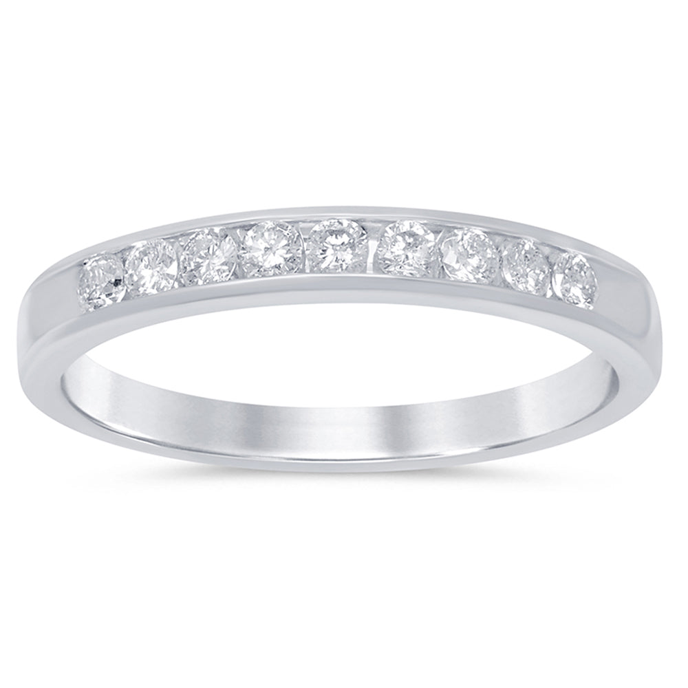 SPECIAL! .27ct G SI 14 White Gold Diamond Wedding Band Size 6.5