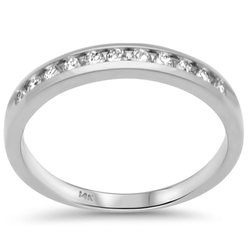 SPECIAL! .29ct G SI 14K White Gold Diamond Wedding Band Size 6.5