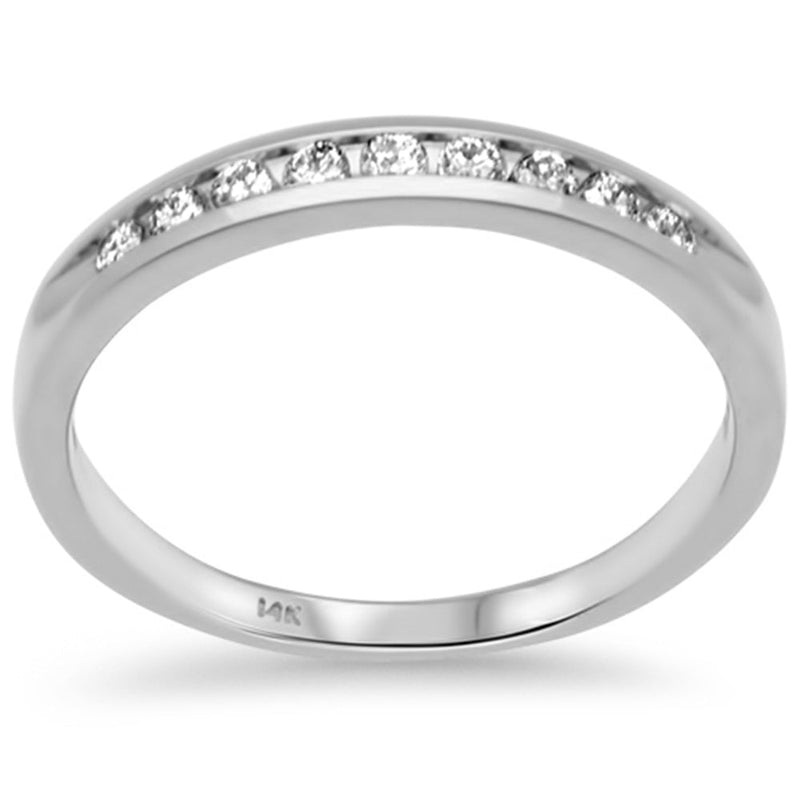 SPECIAL! .21ct G SI 14K White Gold Diamond Wedding Band Size 6.5