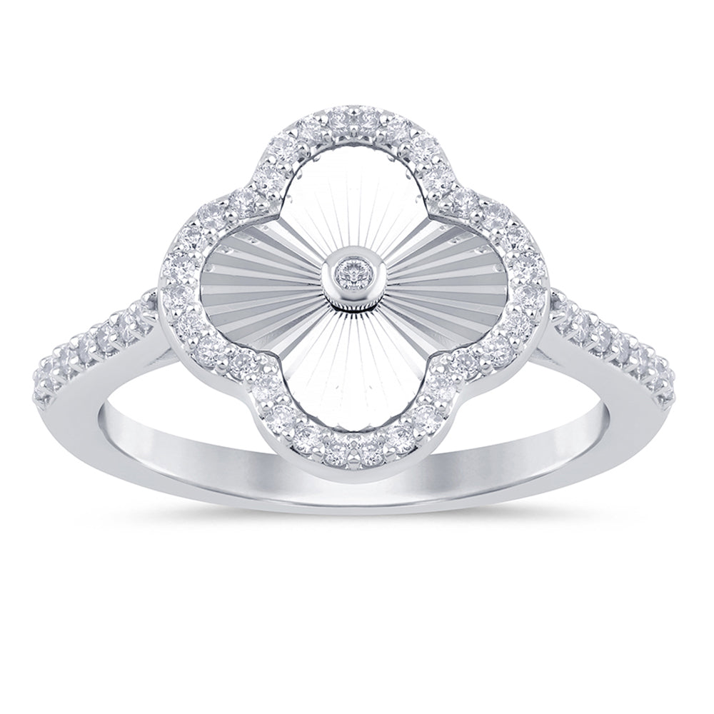 SPECIAL! .25ct G SI 14K White Gold Diamond Clover Ring Size 6.5