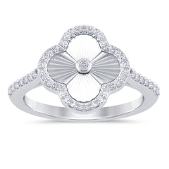 SPECIAL! .25ct G SI 14K White Gold Diamond Clover Ring Size 6.5