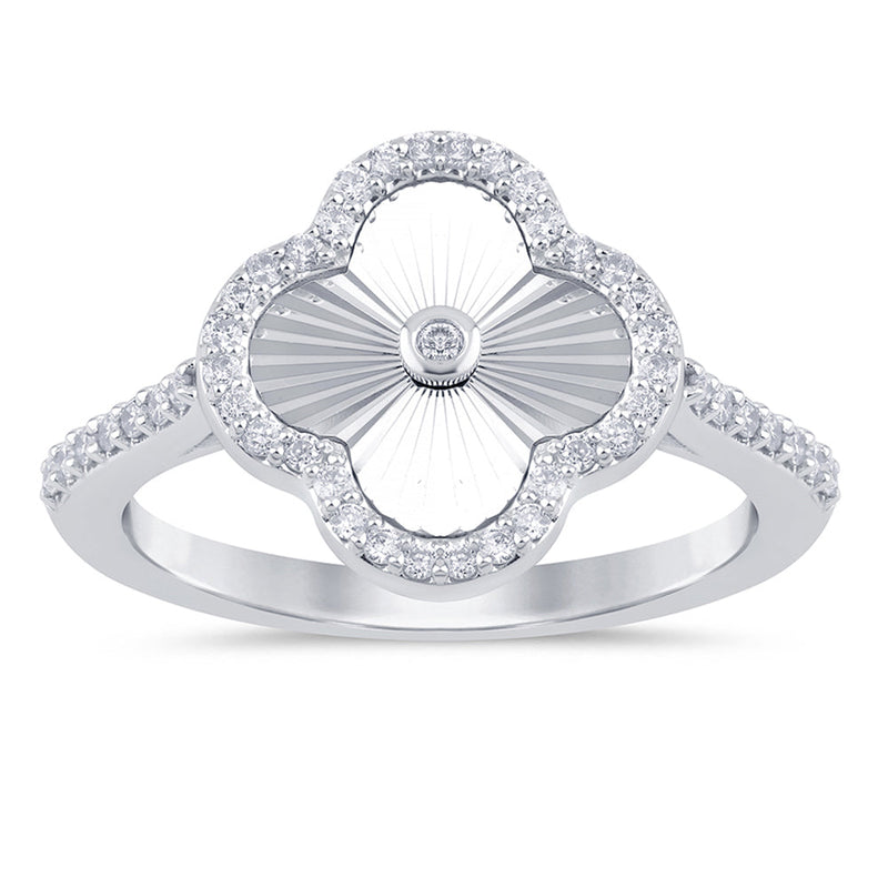 SPECIAL! .25ct G SI 14K White Gold Diamond Clover Ring Size 6.5