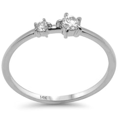 SPECIAL! .22ct G SI 14K White Gold Diamond 2-Stone Ring Size 6.5