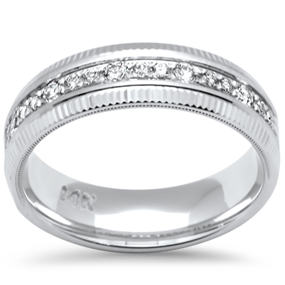 SPECIAL!.50ct G SI 14K White Gold Diamond Men's Band Ring Size 10