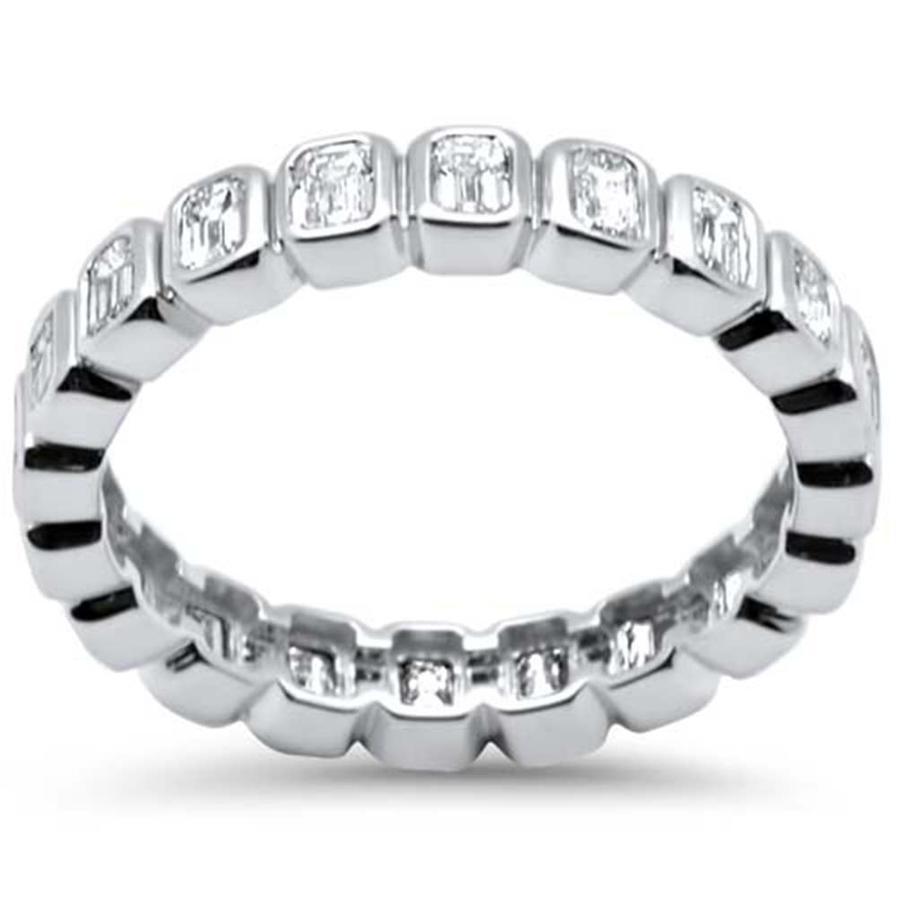 SPECIAL! 2.58ct G SI 14K White Gold Emerald Cut Diamond Eternity Band Ring Size 9