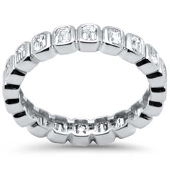 SPECIAL! 2.58ct G SI 14K White Gold Emerald Cut Diamond Eternity Band Ring Size 9