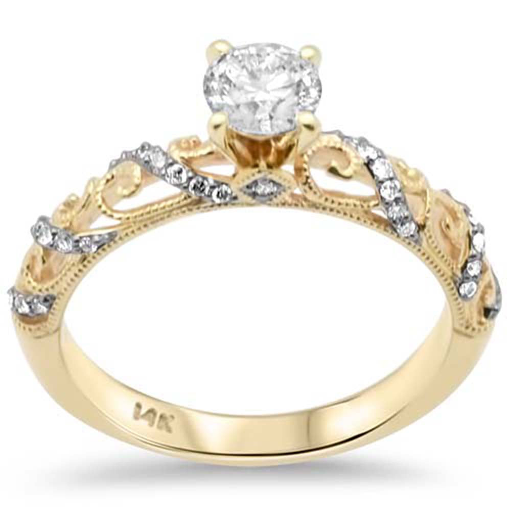 SPECIAL!.63ct G SI 14K Yellow Gold Diamond Filigree Engagement Ring Size 6.5