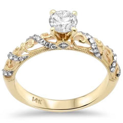 SPECIAL!.63ct G SI 14K Yellow Gold Diamond Filigree Engagement Ring Size 6.5