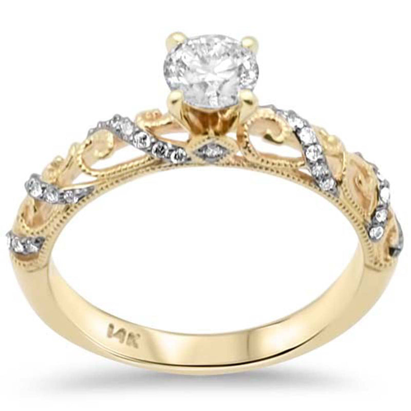 SPECIAL!.63ct G SI 14K Yellow Gold Diamond Filigree Engagement Ring Size 6.5