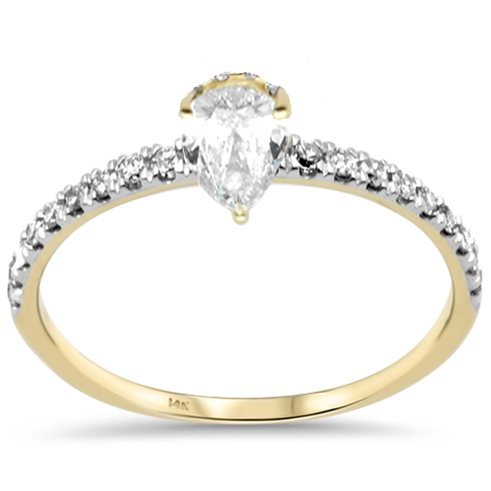 SPECIAL!.54ct G SI 14K Yellow Gold Pear Shape Diamond Engagement Ring Size 6.5