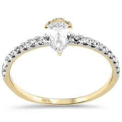 SPECIAL!.54ct G SI 14K Yellow Gold Pear Shape Diamond Engagement Ring Size 6.5