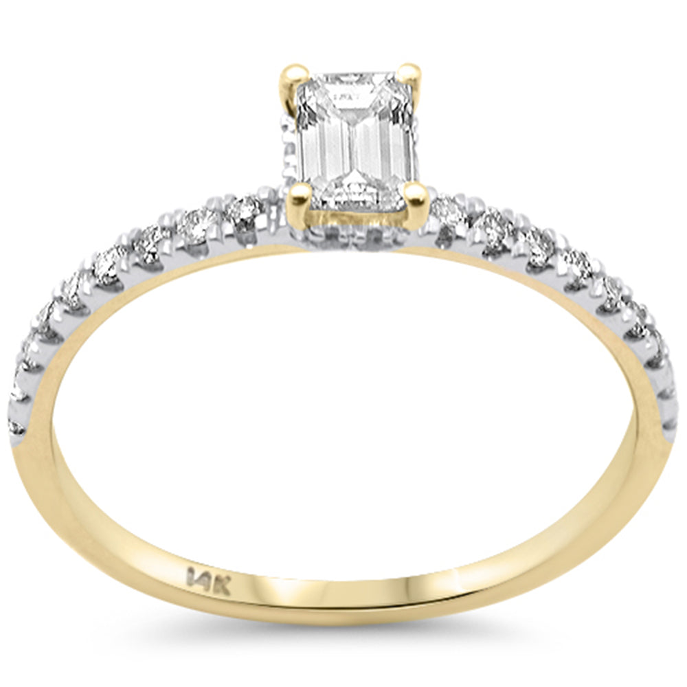 SPECIAL!.59ct G SI 14K Yellow Gold Emerald Cut Diamond Engagement Ring Size 6.5