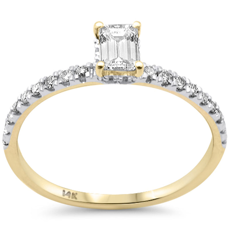 SPECIAL!.59ct G SI 14K Yellow Gold Emerald Cut Diamond Engagement Ring Size 6.5