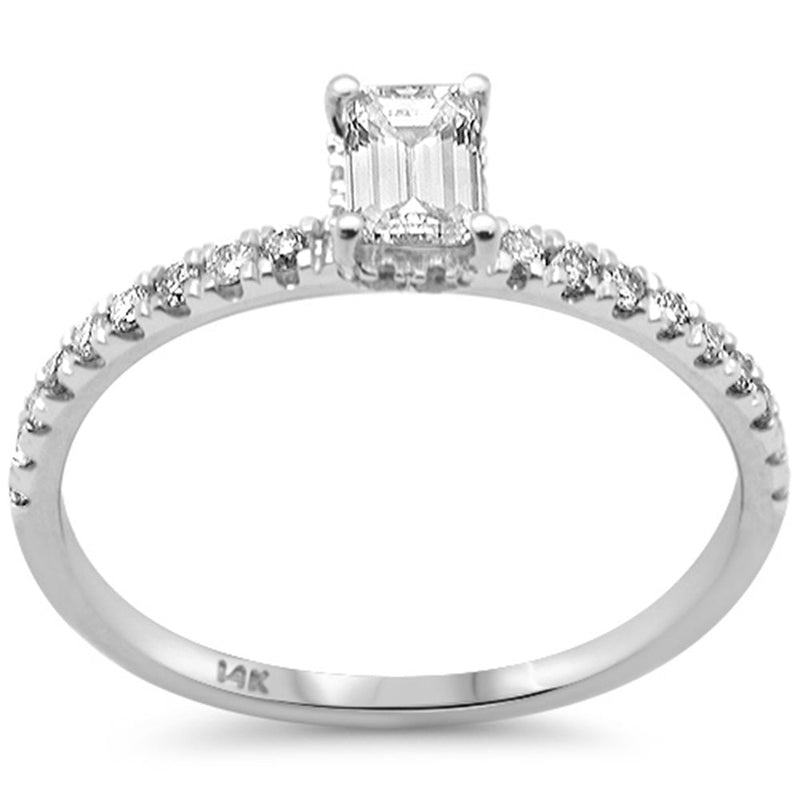 SPECIAL!.58ct G SI 14K White Gold Emerald Cut Diamond Engagement Ring Size 6.5