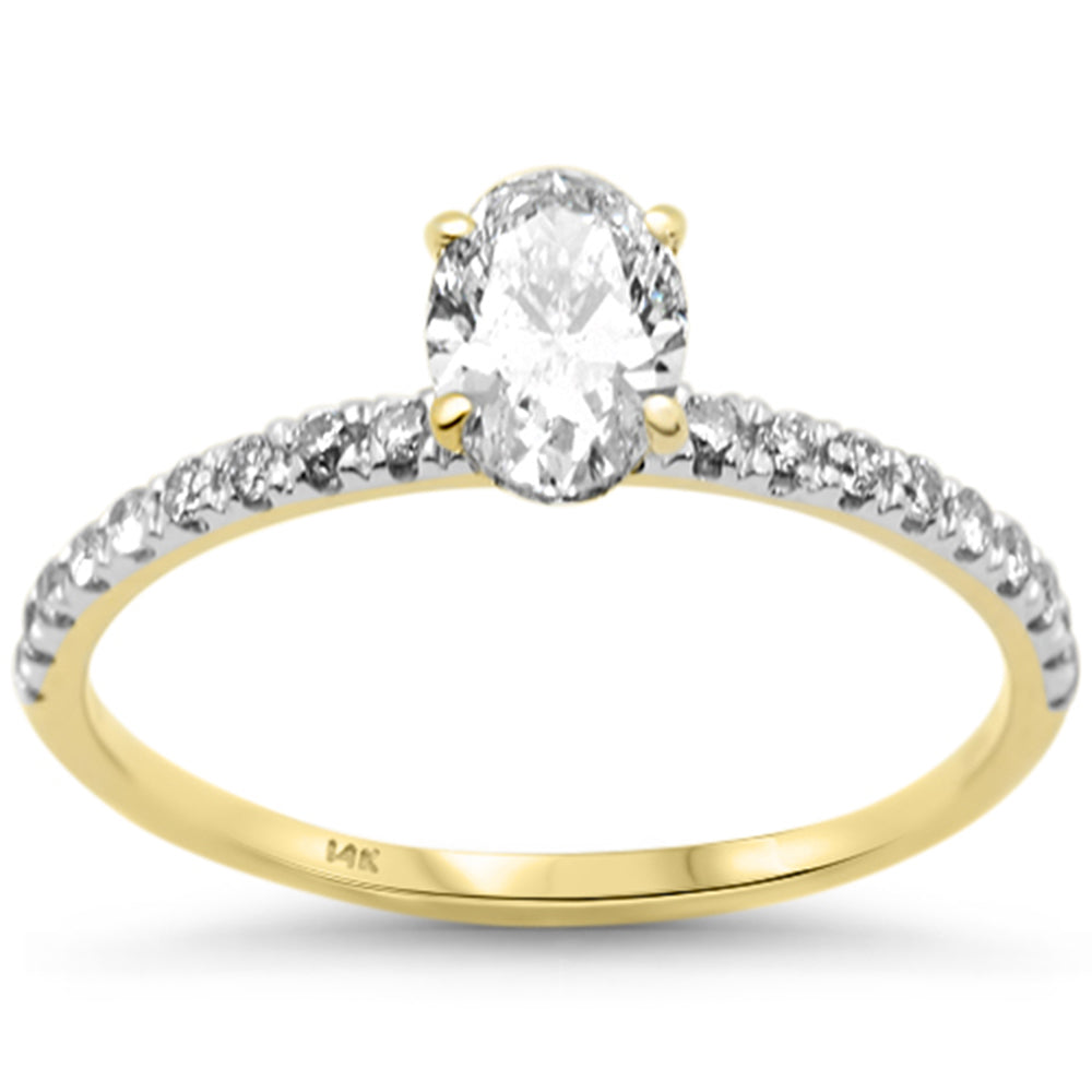 SPECIAL! .95ct G SI 14K Yellow Gold Round Oval Diamond Engagement Ring Size 6.5