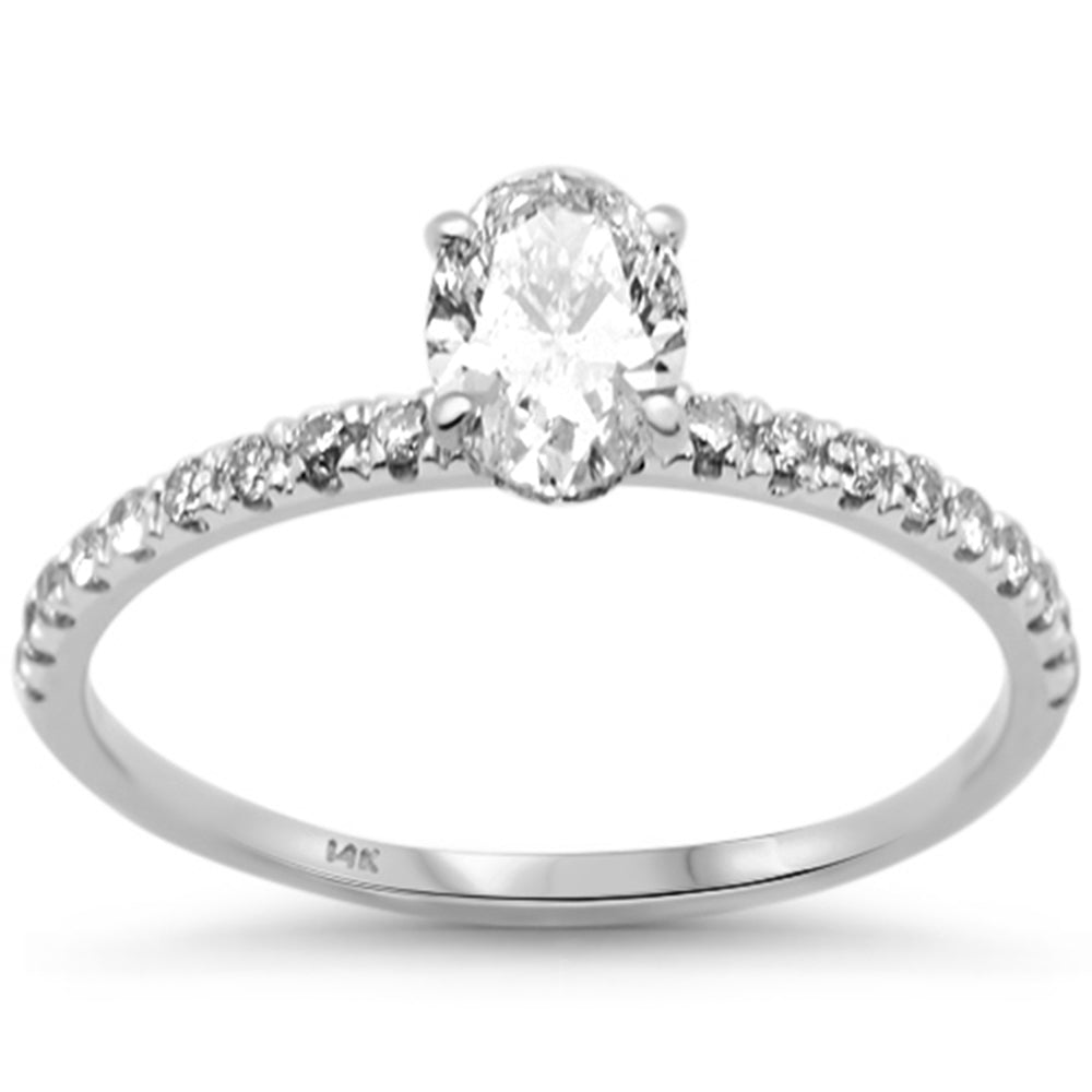 SPECIAL!.75ct G SI 14K White Gold Diamond Oval Shape Engagement Ring Size 6.5