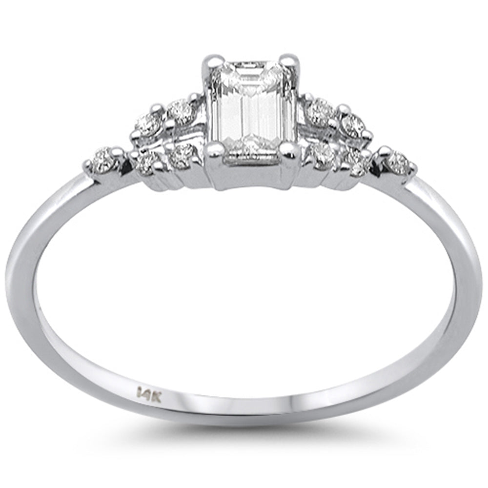 SPECIAL!.38ct G SI 14K White Gold Emerald Cut Diamond Engagement Ring Size 6.5