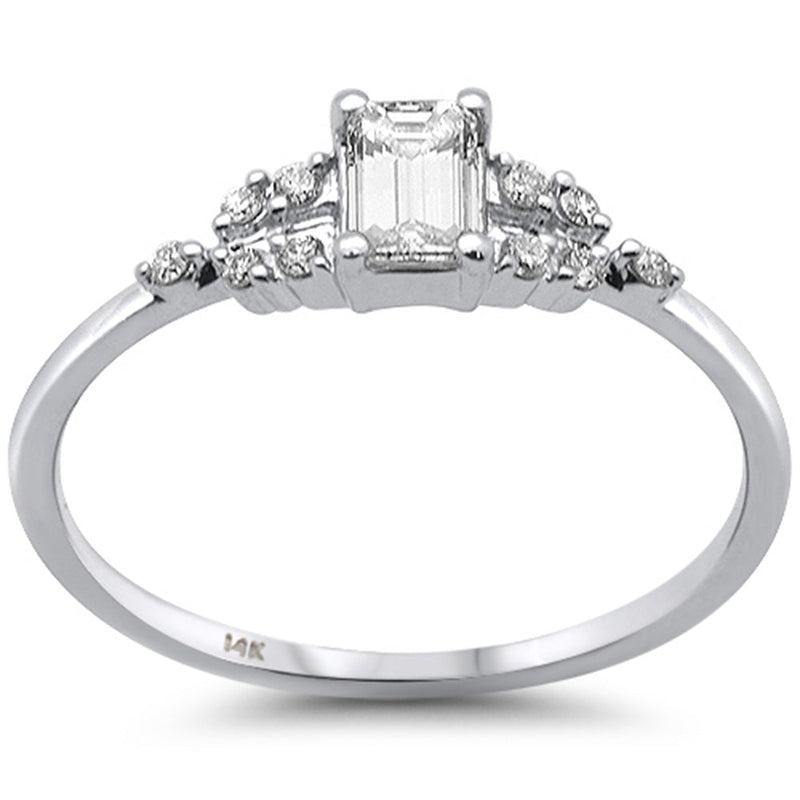 SPECIAL!.38ct G SI 14K White Gold Emerald Cut Diamond Engagement Ring Size 6.5