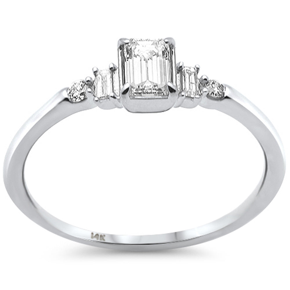 SPECIAL!.41ct G SI 14K White Gold Emerald Cut Diamond Engagement Ring Size 6.5