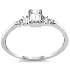 SPECIAL!.41ct G SI 14K White Gold Emerald Cut Diamond Engagement Ring Size 6.5