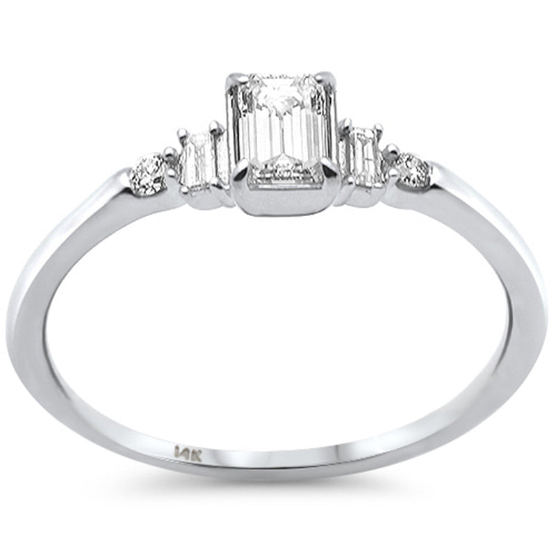 SPECIAL!.41ct G SI 14K White Gold Emerald Cut Diamond Engagement Ring Size 6.5