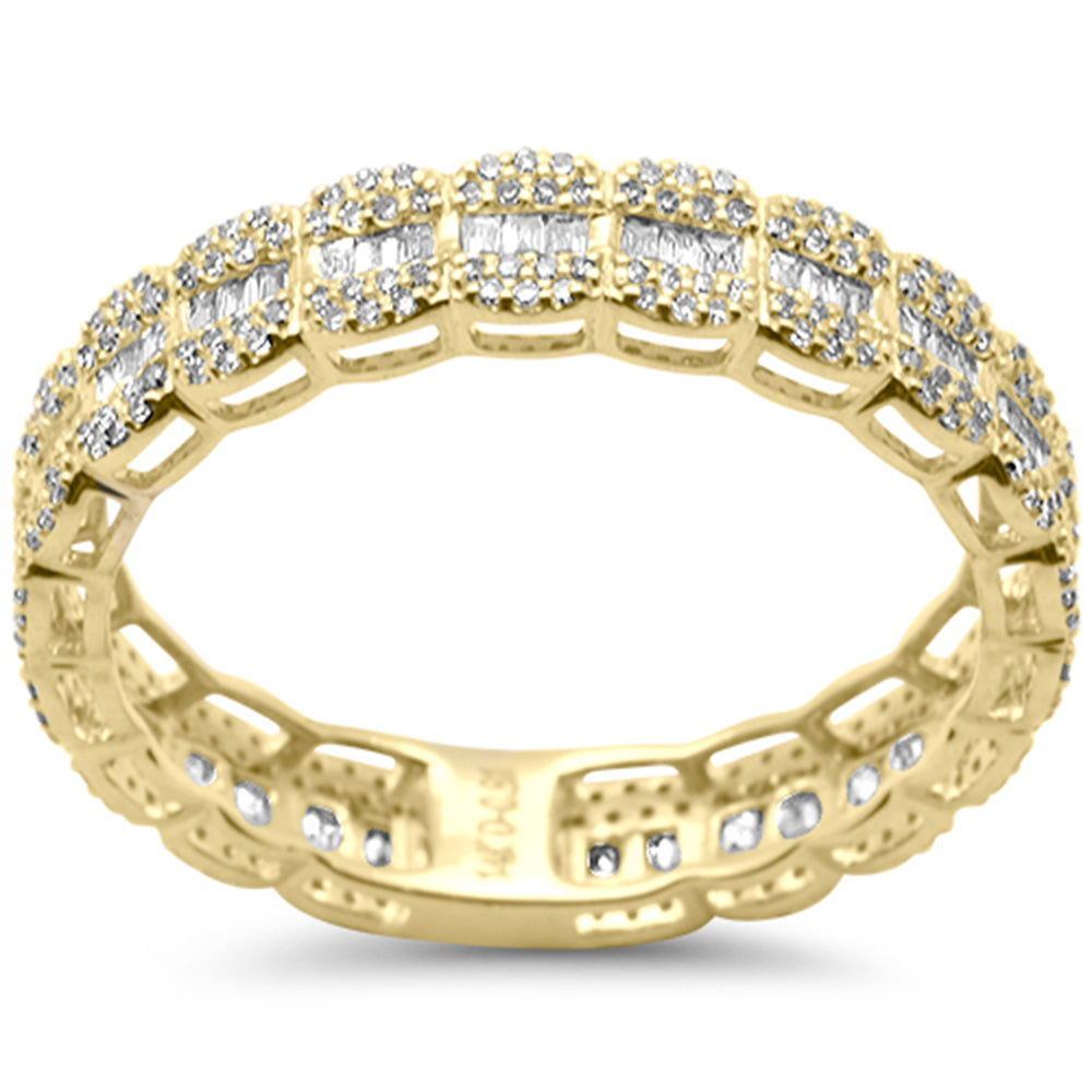 SPECIAL!.66ct G SI 14K Yellow Gold Men's Round & Baguette Diamond Ring Band Size 10