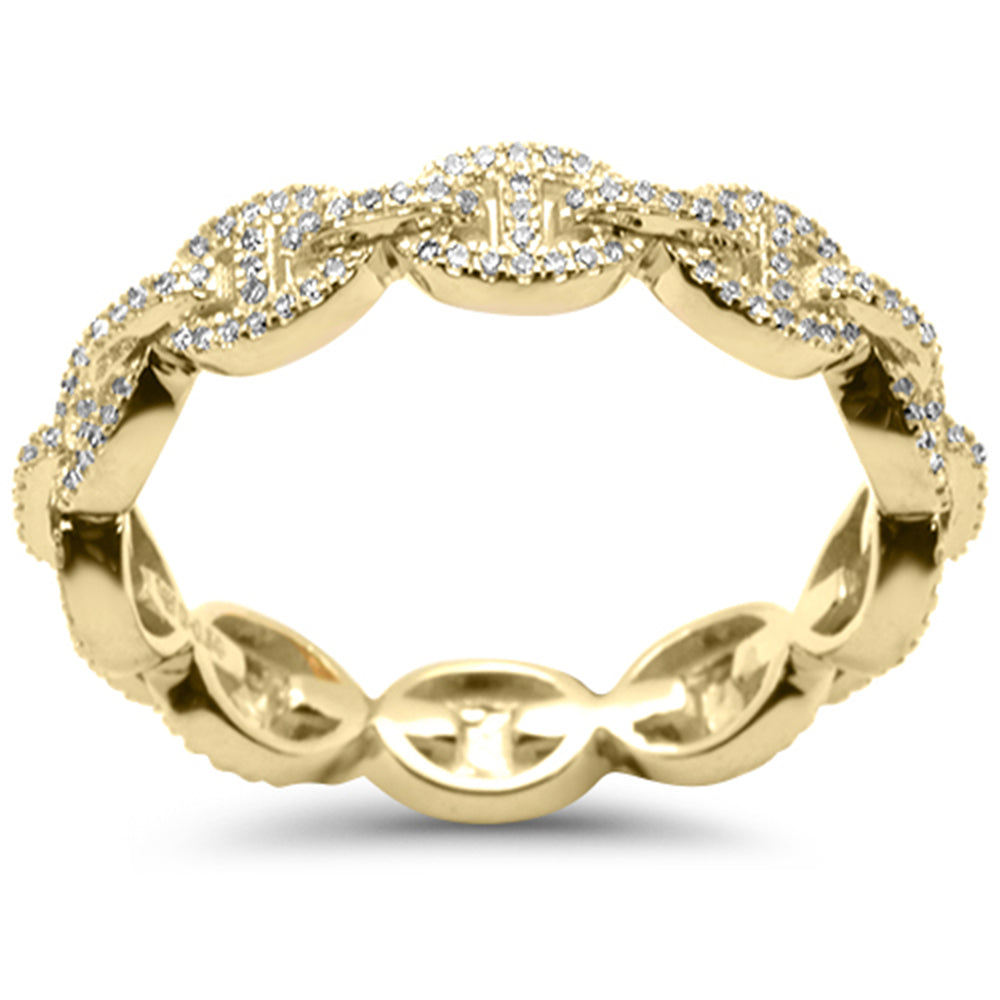 SPECIAL!.39ct G SI 14K Yellow Gold Men's Diamond Mariner Link Style Ring Band Size 10