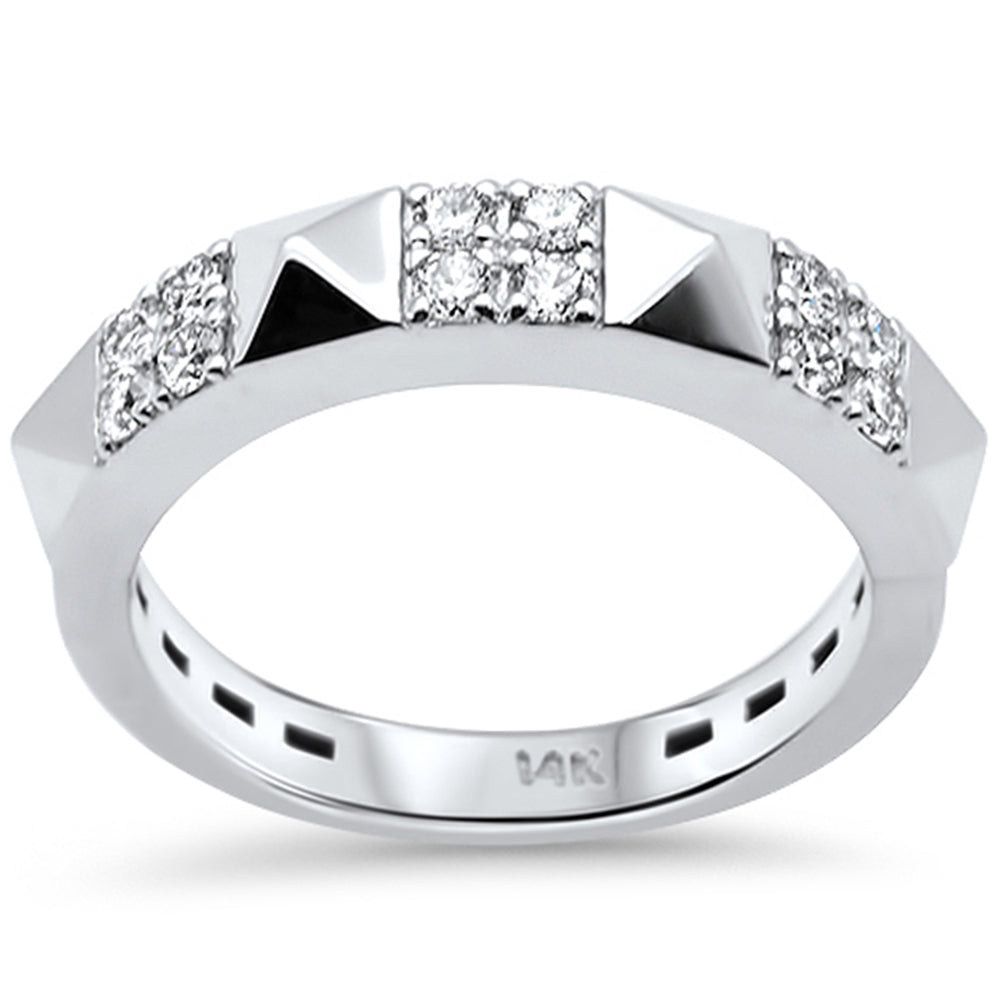 SPECIAL! .37ct G SI 14K White Gold Round Diamond Modern Band Ring Size 7