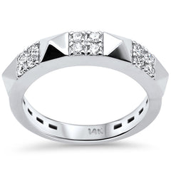 SPECIAL! .37ct G SI 14K White Gold Round Diamond Modern Band Ring Size 7