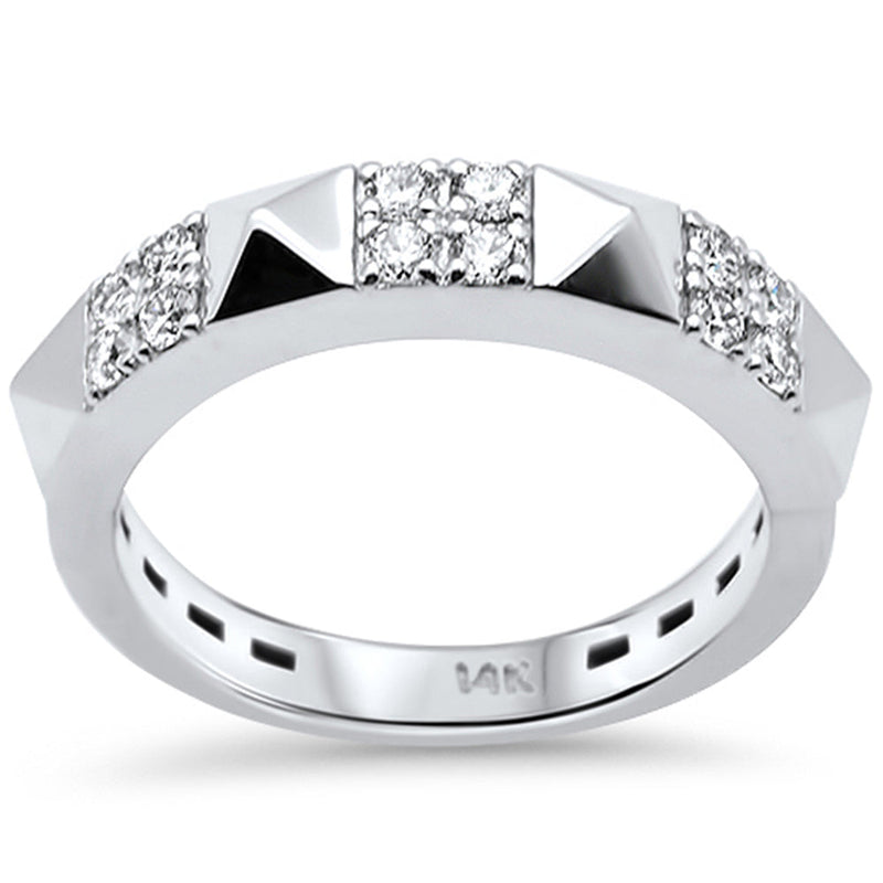 SPECIAL! .37ct G SI 14K White Gold Round Diamond Modern Band Ring Size 7