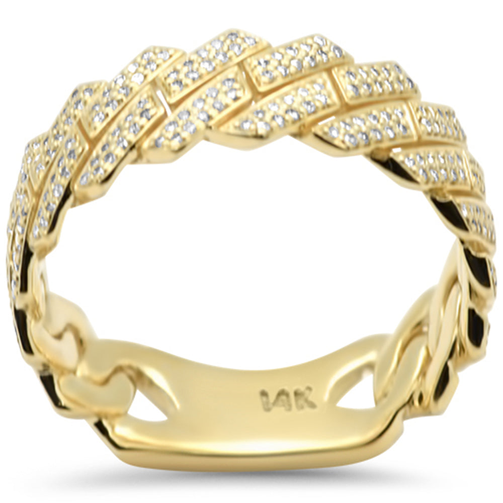 SPECIAL! .55ct G SI 14K Yellow Gold Men's Round Diamond Square Cuban Band Ring Size 10