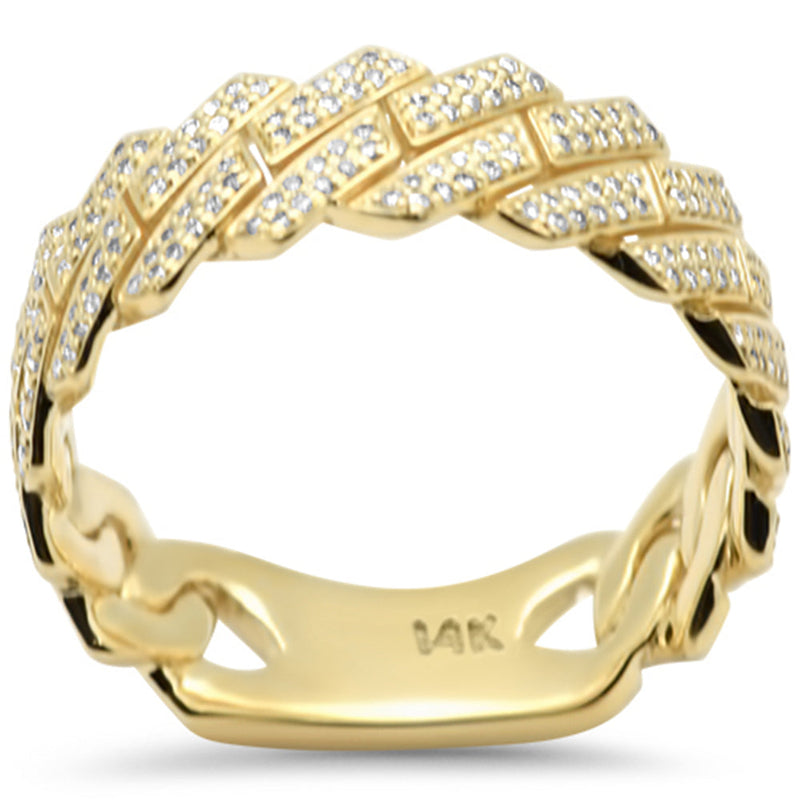 SPECIAL! .55ct G SI 14K Yellow Gold Men's Round Diamond Square Cuban Band Ring Size 10