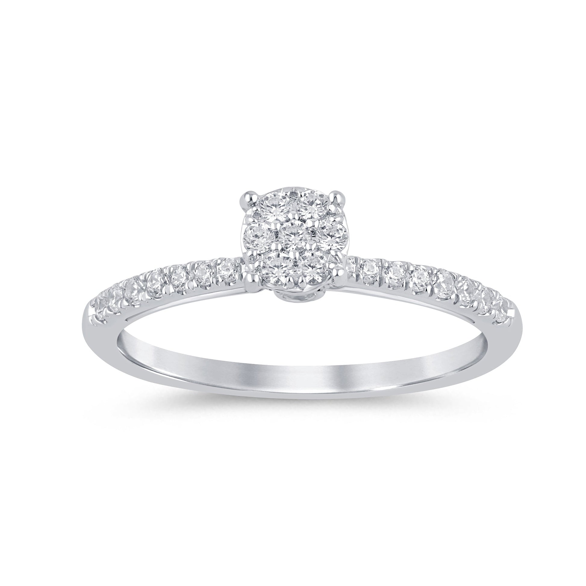 SPECIAL! .33ct G SI 14K White Gold Round Diamond Engagement Ring Size 6.5
