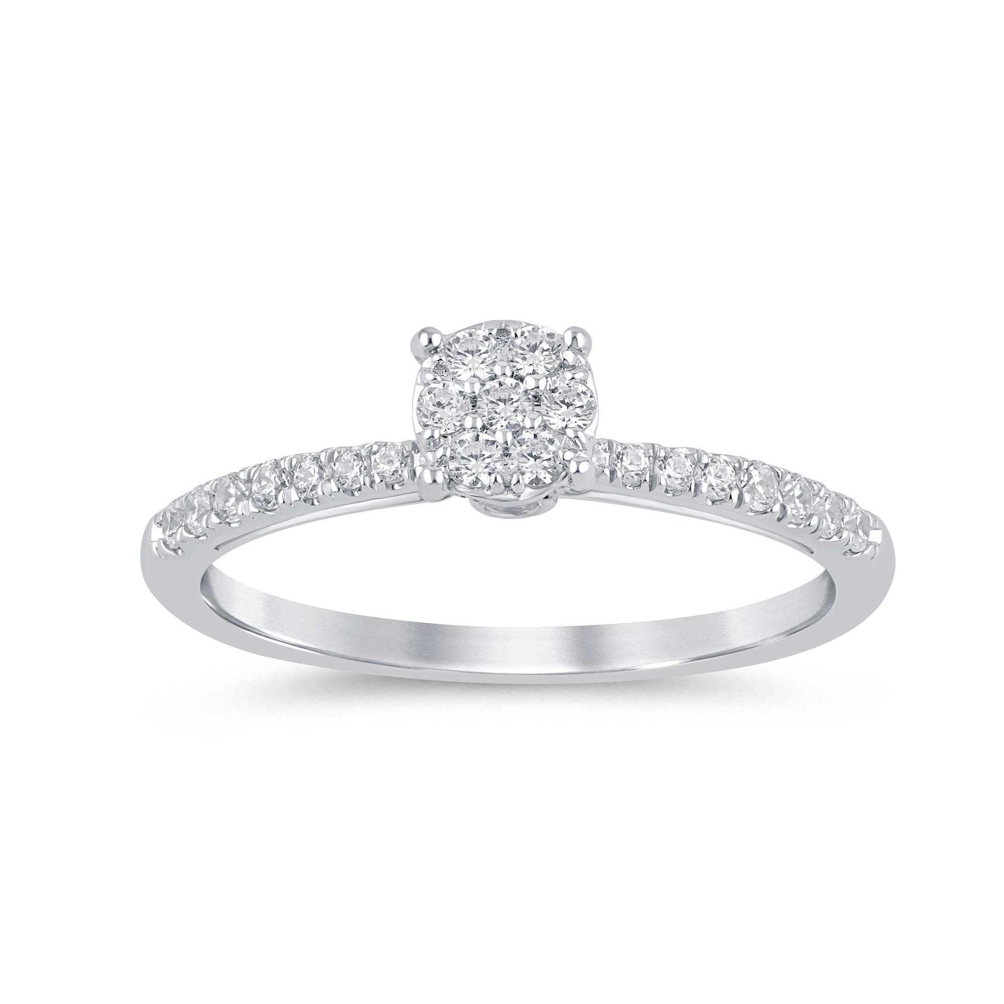 SPECIAL! .33ct G SI 14K White Gold Round Diamond Engagement Ring Size 6.5