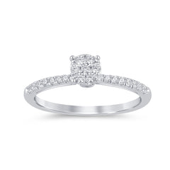 SPECIAL! .33ct G SI 14K White Gold Round Diamond Engagement Ring Size 6.5